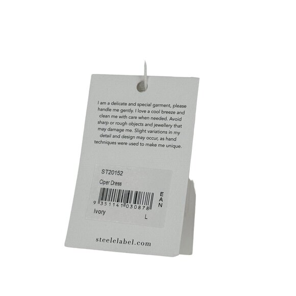 Steele Faux Wrap Ciper Dress Womens Size Large NWT Fairy Boho Peasant‎ White - Picture 7 of 14